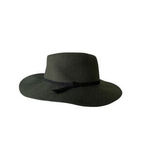 Lucky Brand Womens Wide Brim Wool Hat Forest Green Ranger